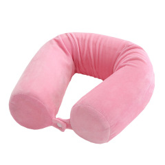 Memory Foam Roll Pillow Cotton Plush Breathable Adjustable Bendable Travel Pillow