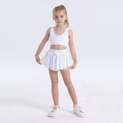 Girls 2 in 1 Butterfly Shorts Flowy Athletic Elastic Waist with Pockets