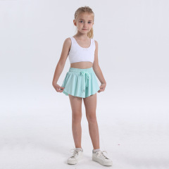 Girls 2 in 1 Butterfly Shorts Flowy Athletic Elastic Waist with Pockets