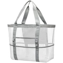 Mesh Beach Bag Large Tote Pool Bag 7 Pockets