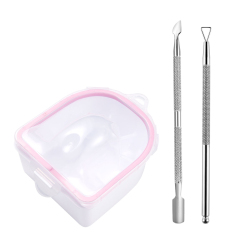 Nail Soaking Bowl Cuticle Powder Remover Tools Kit Soak Off