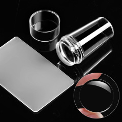 Silicone Transparent Jelly Nail Art Stamper Kit Manicure French Nail