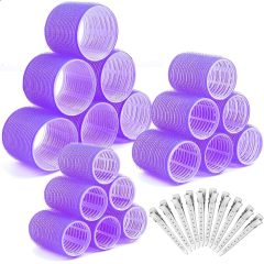 Self-Grip Hair Roller Set with Clips Salon Hairdressing Curlers