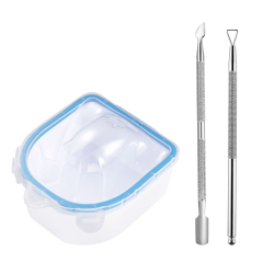 Nail Soaking Bowl Cuticle Powder Remover Tools Kit Soak Off