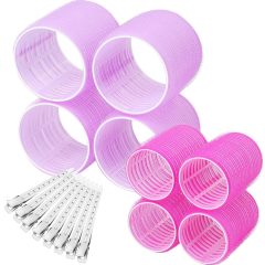Self-Grip Hair Roller Set with Clips Salon Hairdressing Curlers