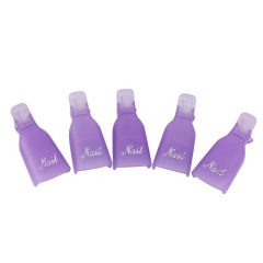 10 Pcs/ Pack Plastic Acrylic Nail Art Soak Off Cap Clip UV Gel Polish Remover Wrap Tool