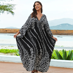 Women Maxi Beach Dress Blouse Kaftan Loose Fit Swimwear Cover Ups