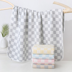 Ultra Soft Muslin Baby Blanket Versatile Swaddle Breathable Jacquard Checkered