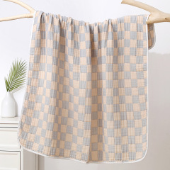 Ultra Soft Muslin Baby Blanket Versatile Swaddle Breathable Jacquard Checkered
