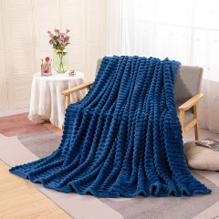 Fleece Throw Blanket Super Soft Cozy Striped Lightweight for Couch Machine Washable