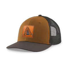 Slightly Curved Brim & Leather Patch Mesh Hats