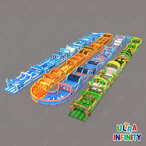 Super Long Inflatable Obstacle Course in Multiple Color Ourdoor and Indoor