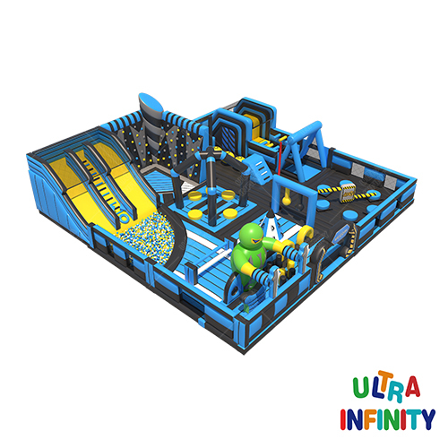 Indoor Blue Theme Inflatable Playground with Slide