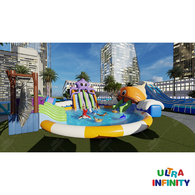 Commercial kids inflatable amusement park pvc jumping inflatable theme land park