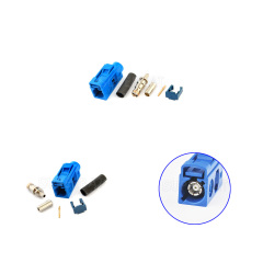 Superbat Fakra C female RF Connector 5005 Blue crimp RG316 for GPS telematics& navigation