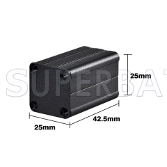 Black Color Aluminum Enclosure Case Split Body 25mm*25mm*40mm(W*H*L)