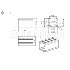 Black Color Aluminum Enclosure Case Split Body 25mm*25mm*40mm(W*H*L)