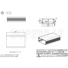 Aluminum Enclosure Case Tube with Flange 66mm*27mm*100mm(W*H*L)