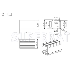 Black Color Aluminum Enclosure Case Split Body 25mm*25mm*50mm(W*H*L)