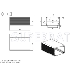 Aluminum Enclosure Case Tube 66mm*43mm*100mm(W*H*L)