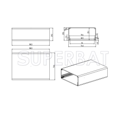 Aluminum Enclosure Case Tube 74mm*29mm*100mm(W*H*L)