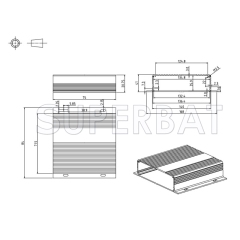 Aluminum Enclosure Case Split Body with Flange 168mm*41mm*150mm(W*H*L)