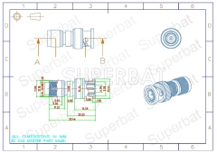 BNC Plug Male to MiNi UHF Plug Male Adapter Straight