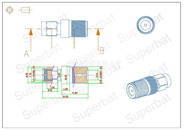 DAB/DAB+car radio Aerial Adapter/Adaptor F female to SMA male connector for Clarion DAB302E