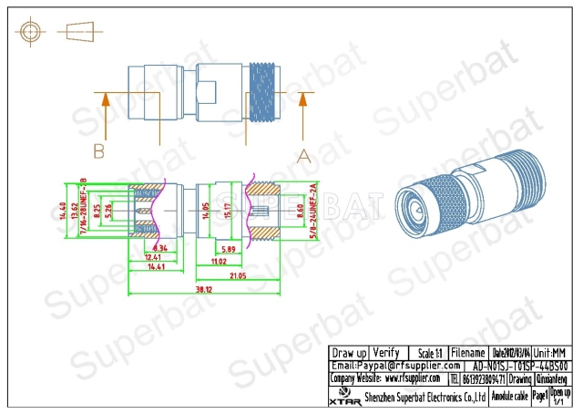 N Jack Female to TNC Plug Male Adapter Straight