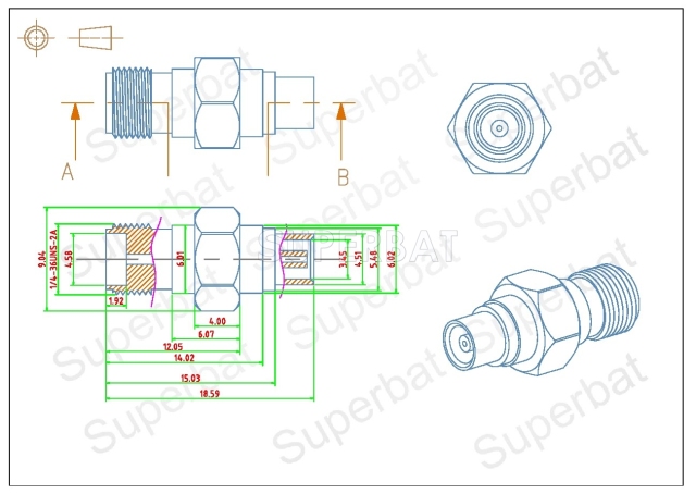 MCX Jack Female to SMA Jack Female Adapter Straight