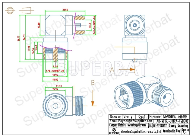 N Jack Female to UHF Plug Male Adapter Straight