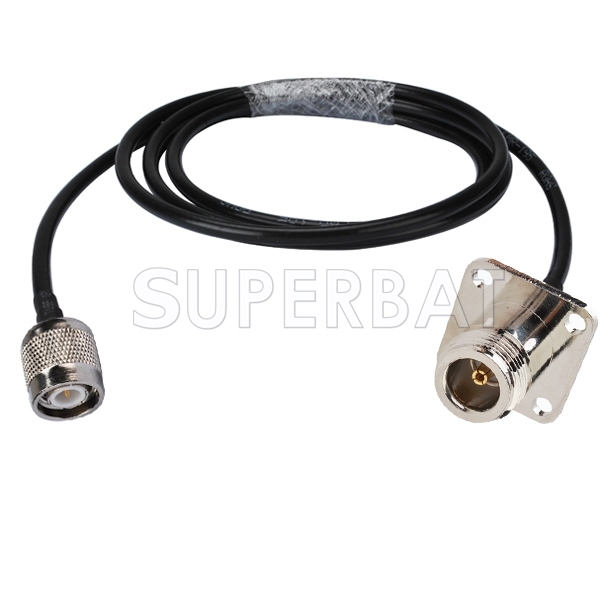 RF cable assembly N female panel mount straight to TNC male straight Patch Lead RG58 for GPS system