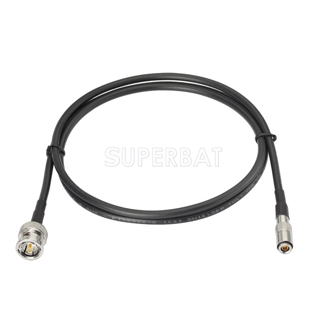 Superbat 1M DIN 1.0/2.3 to Male BNC Crimp Solder  75 Ohm Mini RG59 Belden(1855A) HD 3G 6G SDI Coaxial Cable for Video Camera and Moniter