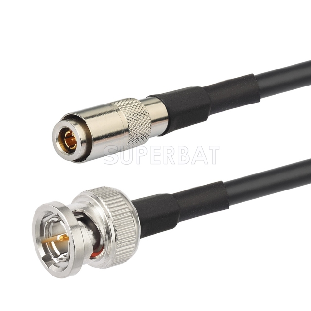 Superbat 1M DIN 1.0/2.3 to Male BNC Crimp Solder  75 Ohm Mini RG59 Belden(1855A) HD 3G 6G SDI Coaxial Cable for Video Camera and Moniter