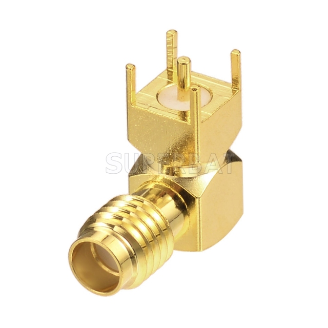 SSMA female Right angle through hole for PCB RF Connector