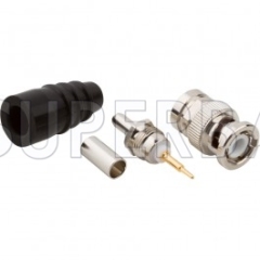 Superbat BNC Male Plug Straight Crimp Connector 50 Ohm for LMR-195 KSR-195