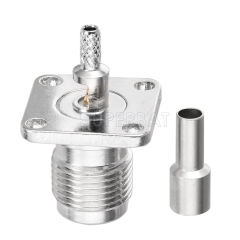 Superbat TNC Female Jack Straight 4 Hole Flange RF Connector for RG174 RG316 LMR100