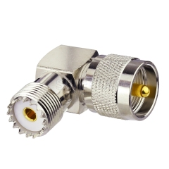 UHF Jack Female to UHF Plug Male Adapter Right Angle