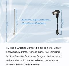 Superbat Telescopic FM Antenna for Stereo Receiver Indoor, FM Radio Antenna 75 Ohm UNBAL for Yamaha Onkyo Denon Table Top Home Theater Receiver Radio Receiver Antenna Tuner