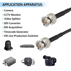 Superbat 3G/6G HD SDI Cable BNC Cable 3ft Thin & Short (Belden 1855A) Supports HD-SDI/3G-SDI/4K/8K Camera Recorder Precision SDI Video Cable (2pcs)