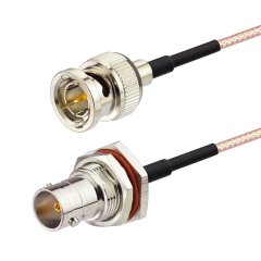 Superbat SDI Cable 12inch 2-Pack 75 Ohm BNC Male to BNC Female Bulkhead Cable for HD 3G SDI Recorder Camera Monitor Converter, SDI Video Cable