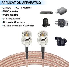 Superbat HD 3G SDI Cable 500cm BNC Cable 75 ohm RG179 Coxial Cable for Cameras BMCC Video Equipment Supports HD-SDI 3G-SDI 4K 8K SDI Video Cable