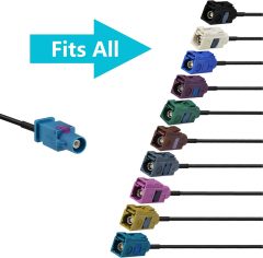 Bingfu Fakra Z Male to Male Vehicle Car Antenna Adapter Cable 30cm 12 inch for Car Stereo Android Head Unit GPS Navigation FM AM Radio Sirius XM Satellite Radio 4G LTE TEL Telematics Bluetooth Module