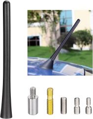 Bingfu Universal Vehicle Roof Mount Antenna Mast 6.3 inch Rubber Car Antenna Replacement Compatible with Ford Chevrolet GMC Jeep Dodge
