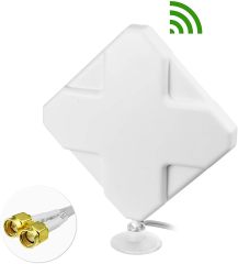 Bingfu High Gain 4G LTE Antenna 35dBi Panel MIMO SMA Male TS9 Antenna Compatible with 4G LTE Wireless CPE Router Mobile Hotspot MiFi Mobile Broadband Modem Industrial IoT Router Cellular Gateway