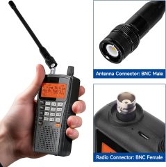 Eightwood BNC Handheld Scanner Antenna 2-Pack Dual Band 144/430MHz VHF UHF Flexible Ham Amateur Radio Antenna 6in for BC125AT BC75XLT Scanner ICOM IC-V8 IC-A14