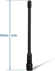 Eightwood BNC Handheld Scanner Antenna 2-Pack Dual Band 144/430MHz VHF UHF Flexible Ham Amateur Radio Antenna 6in for BC125AT BC75XLT Scanner ICOM IC-V8 IC-A14