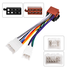 10+6 Pin No Cutting Wire Harness Power Speaker Connector for Select 84-20 Toyota Lexus Scion Subaru Geo Pontiac for Aftermarket Stereo Installation with ISO Adapter Wires