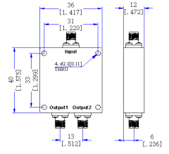 698~2700 MHz SMA Female 2 Way Power Divider 50 Ohm Wide-Band Signal Splitter