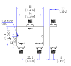 960~1300 MHz SMA Female 2 Way Power Divider 50 Ohm Wide-Band Signal Splitter
